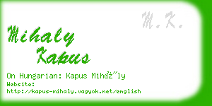 mihaly kapus business card